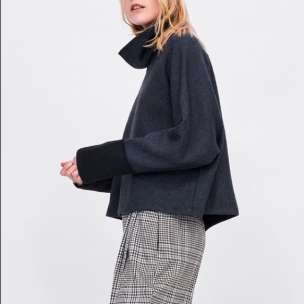 NWT Zara High collar oversized sweater